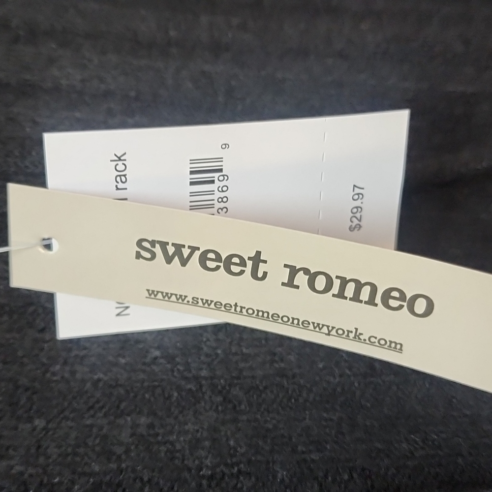 NWT New Sweet Romeo Ribbed Drawstring Hoodie Split Side High Low Sweater - Picture 2 of 2
